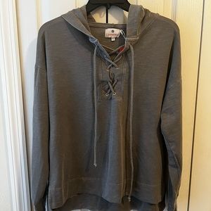 Sundry Criss Cross Top in Gray